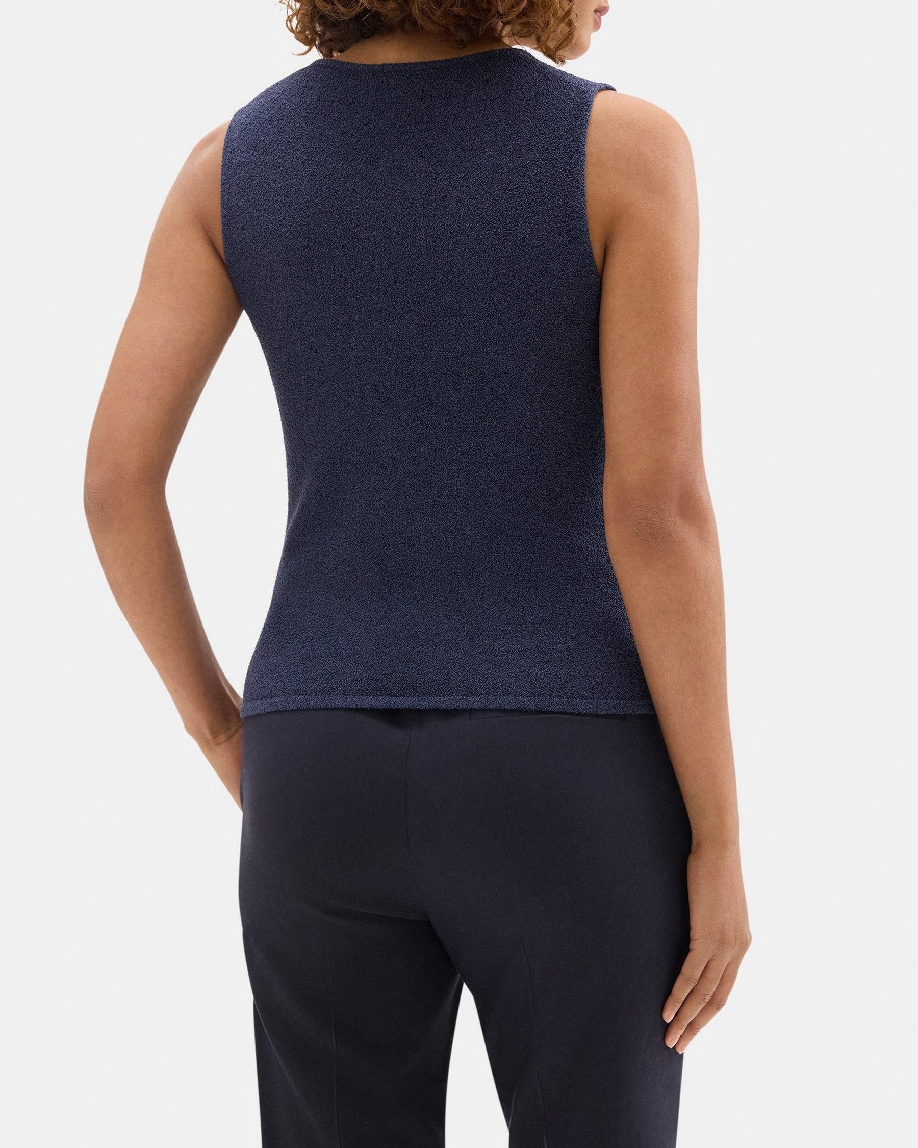 V-Neck Tank in Bouclé Silk-Blend Product Image