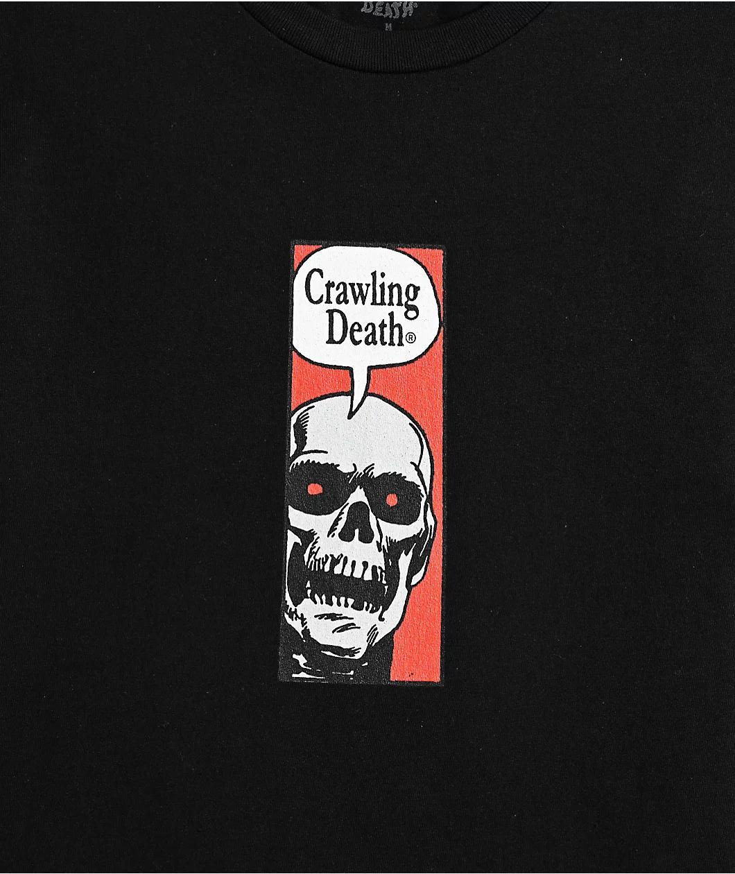 Crawling Death Comic Skull Black T-Shirt Product Image