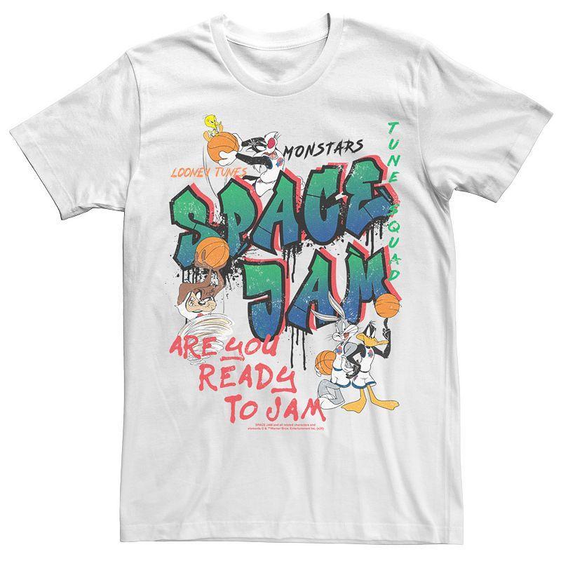 Mens Space Jam Are You Ready To Jam Graffiti Tee Product Image