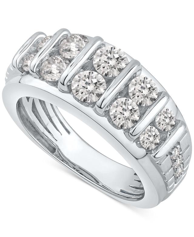 Mens Diamond Graduated Column Band (2 ct. t.w.) in 10k White Gold Product Image