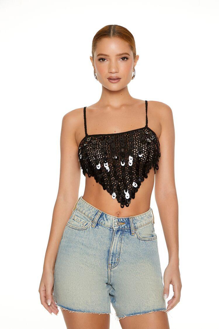 Sequin Sweater-Knit Cropped Cami | Forever 21 Product Image