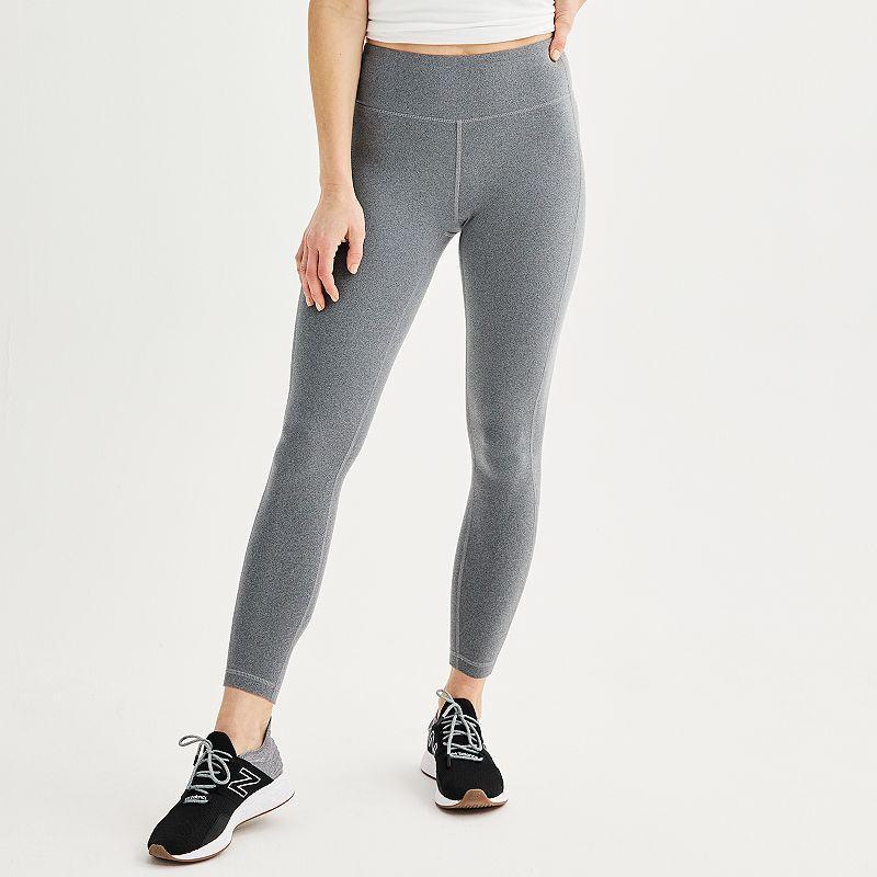 Petite Tek Gear Essential Soft 7/8 Leggings, Womens Grey Product Image