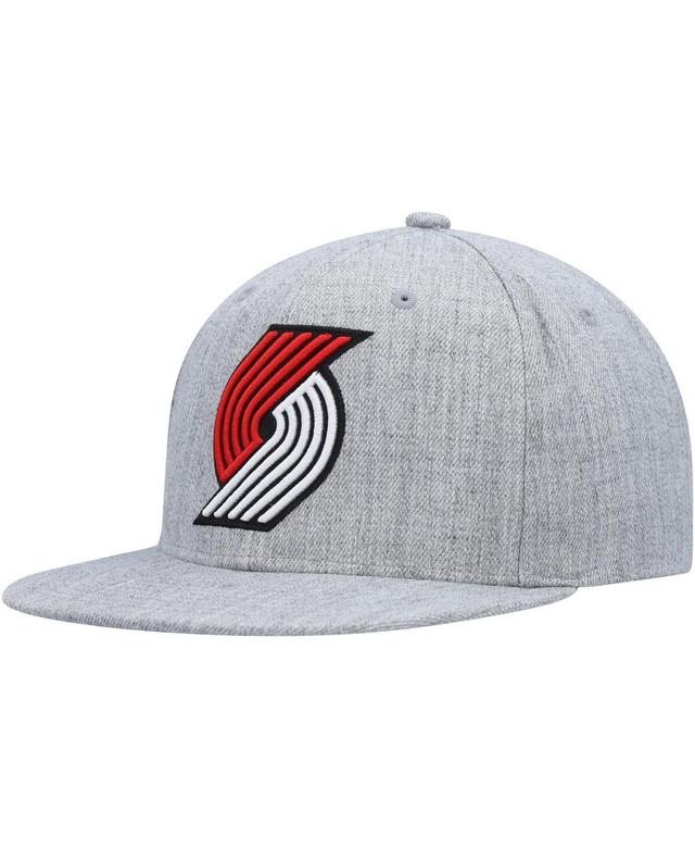 Mens Mitchell & Ness Heather Gray Portland Trail Blazers Hardwood Classics 2.0 Snapback Hat Product Image