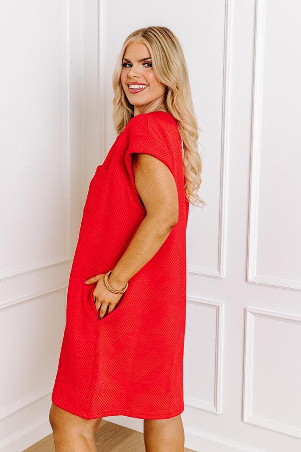 Sunny Days Shift Dress in Red Curves Product Image