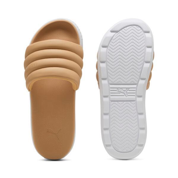 PUMA Karmen Puffy Women's Slides in Warm Beige/White Product Image