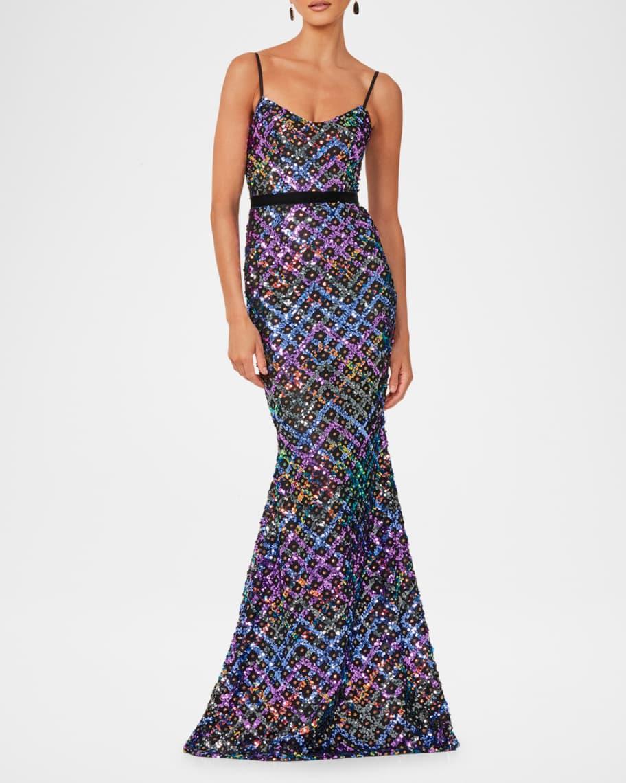 Evan Sequined Trumpet Gown  Product Image