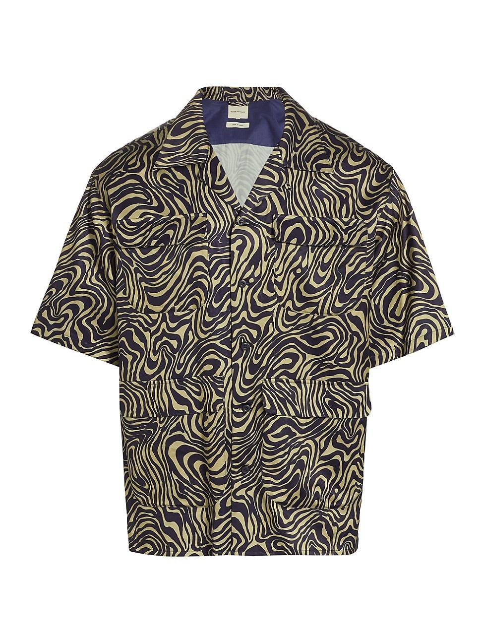 Mens Aloha Zebra Swirl Short-Sleeve Shirt Product Image