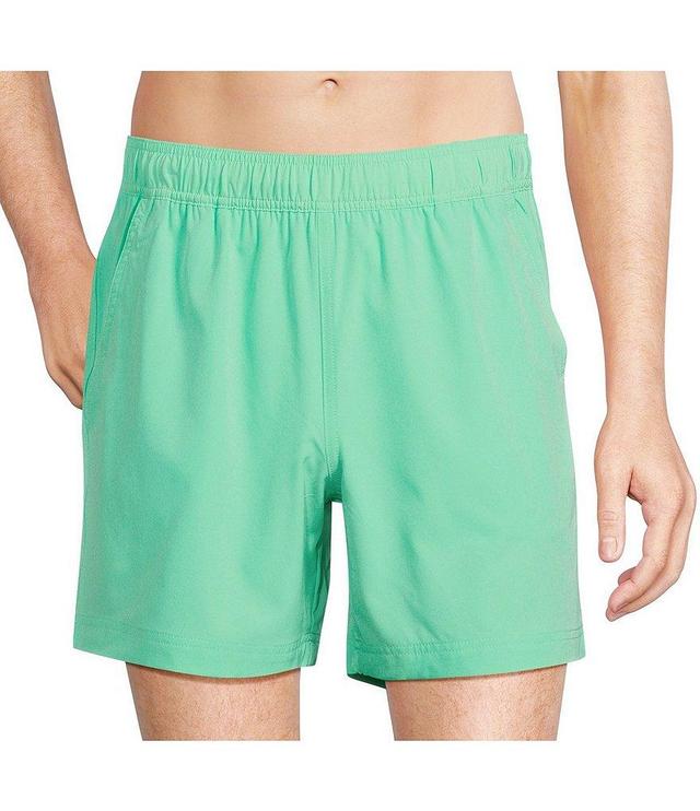 Caribbean Solid 6#double; Inseam Swim Trunks Product Image