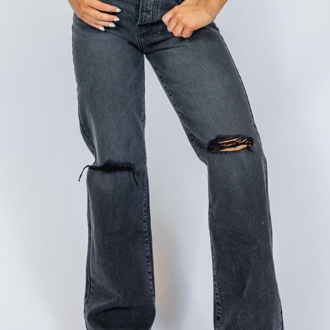 Jaslyn Black Denim Jeans Product Image