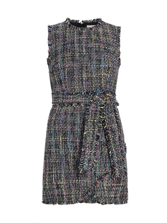 Womens Rochelle Belted Tweed Minidress Product Image