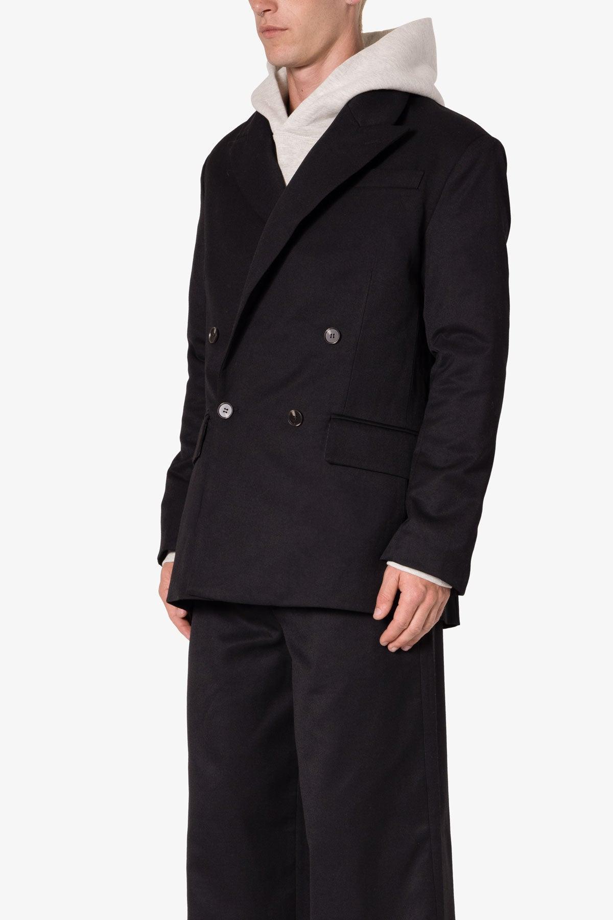 Double Breasted Suit Jacket - Black Product Image