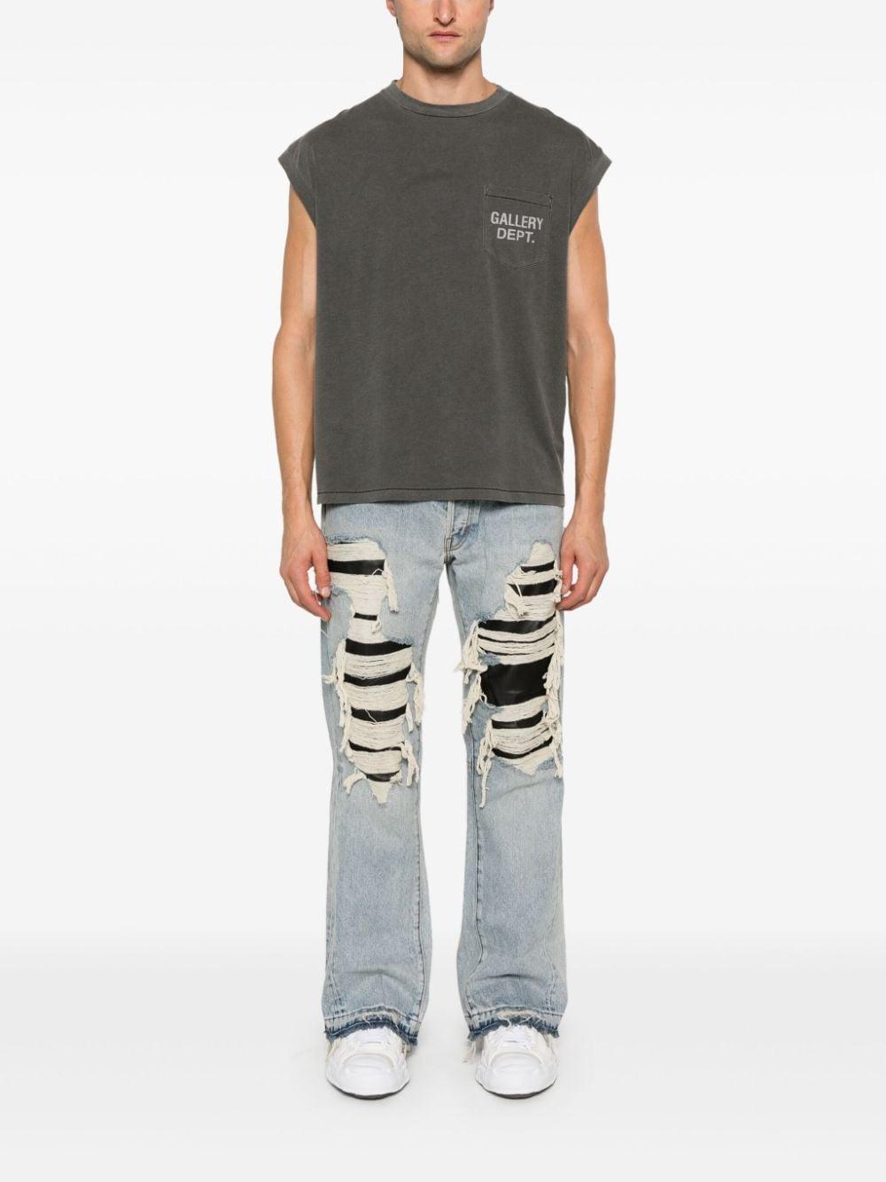 GALLERY DEPT. Logo-print Sleeveless T-shirt In Grey Product Image