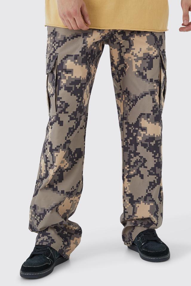 Tall Relaxed Pixelated Camo Cargo Pants | boohooMAN USA Product Image