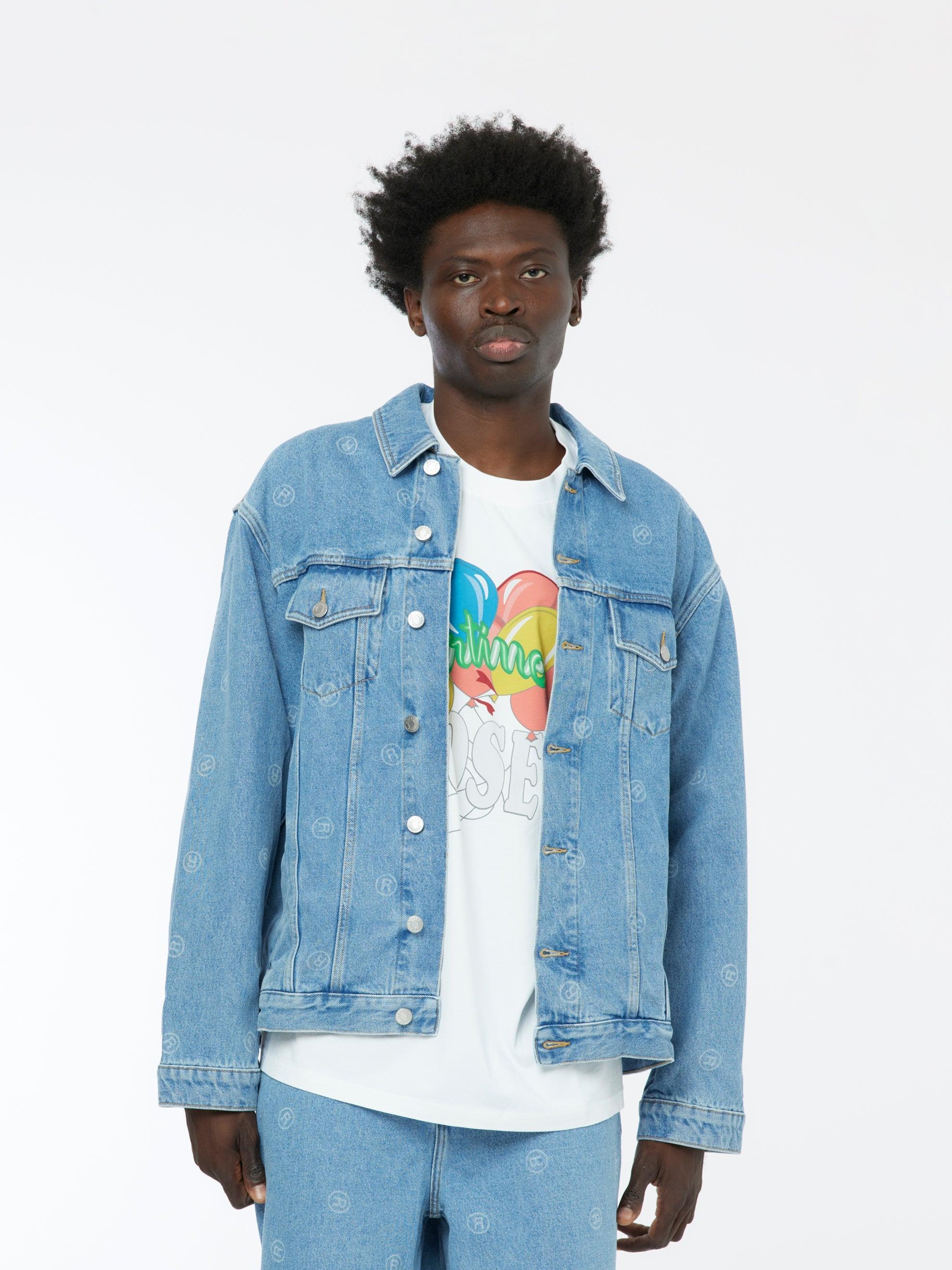 Oversized Denim Jacket Blue Product Image