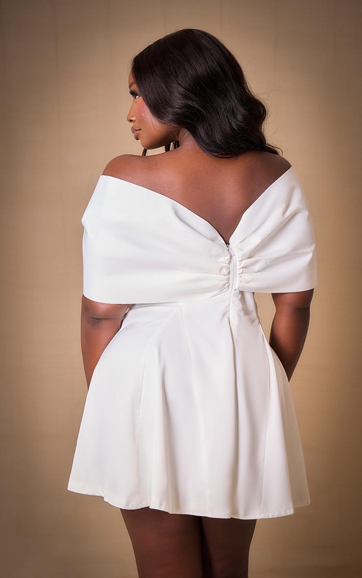 Premium Plus White Satin Extreme Bow Detail Romper Product Image