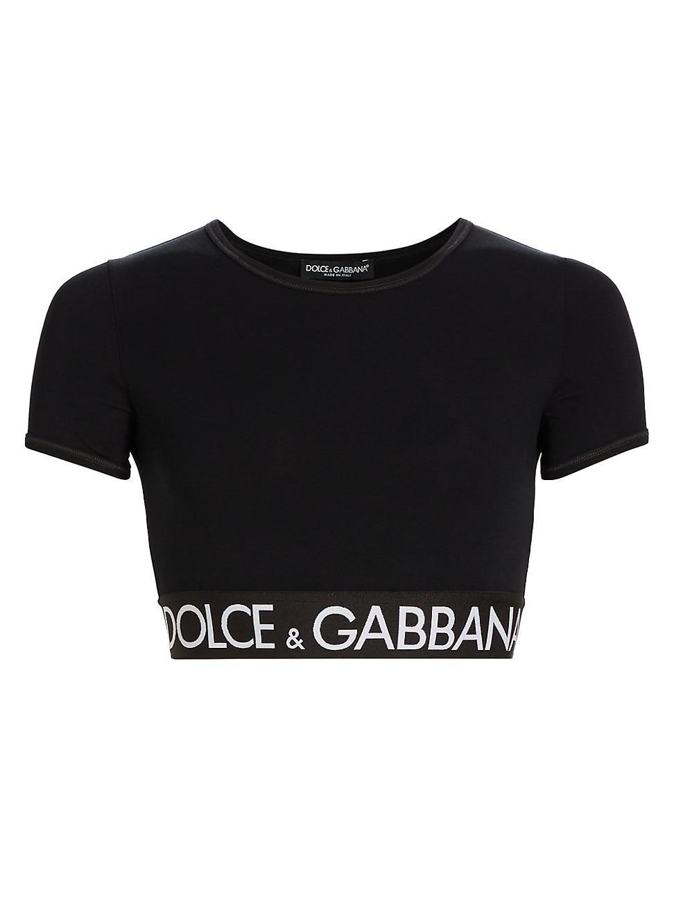 Womens Logo Tape Crop T-Shirt Product Image