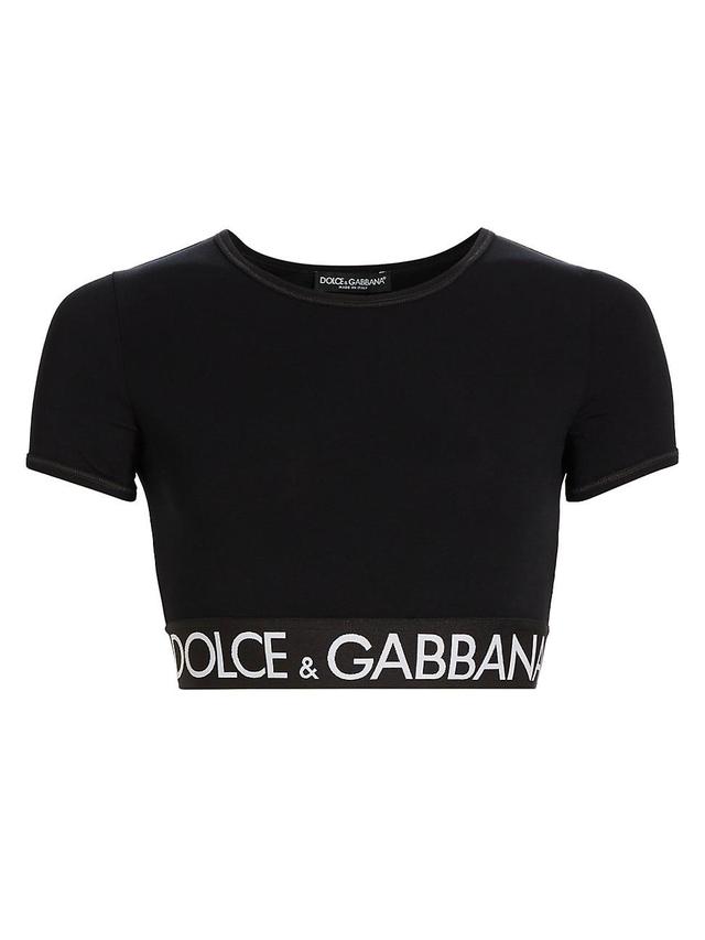 Womens Logo Tape Crop T-Shirt Product Image