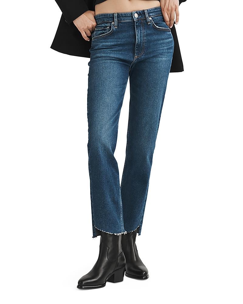 rag & bone Harlow Mid Rise Fray Curve Hem Jeans Product Image