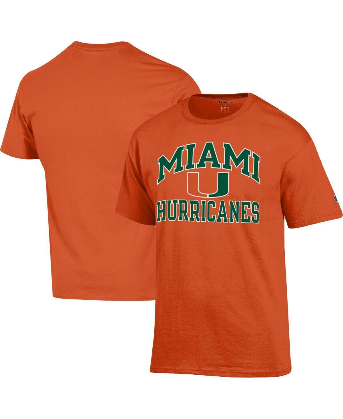 Mens Champion Orange Miami Hurricanes High Motor T-shirt Product Image