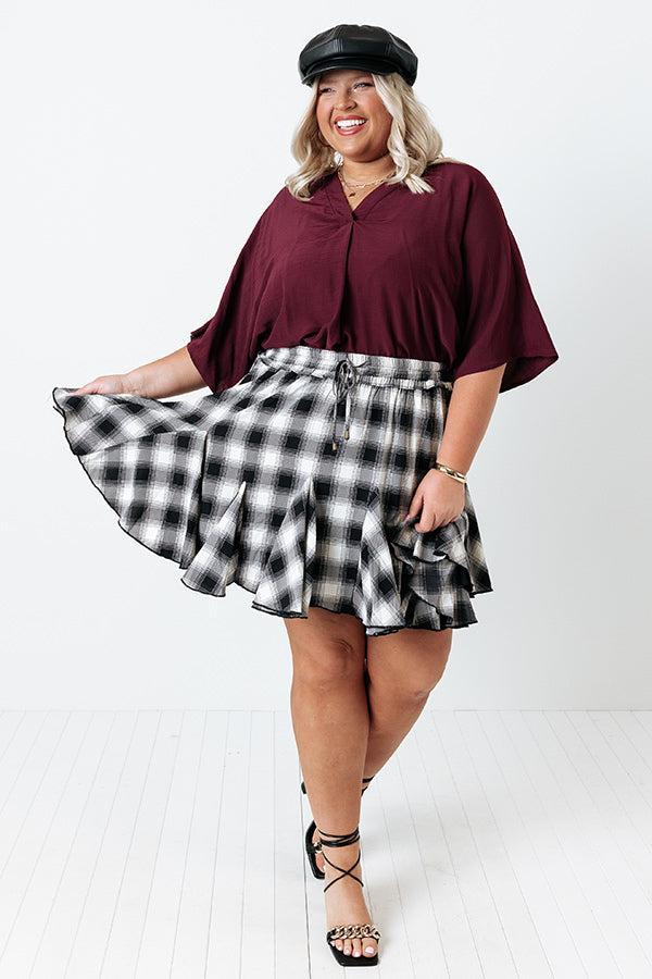 Stay And Chat Shift Top in Maroon Curves Product Image