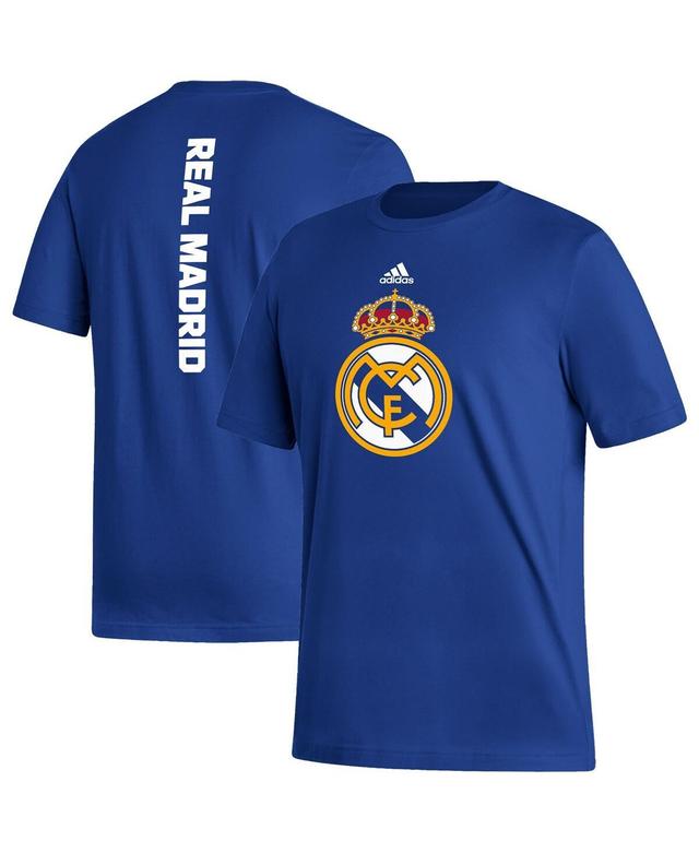 Mens adidas Blue Real Madrid Vertical Back T-Shirt Product Image