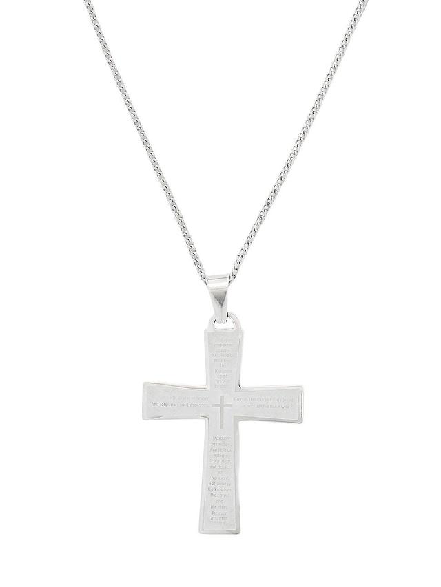 Brook and York Mens Lords Prayer Cross Pendant Necklace Product Image