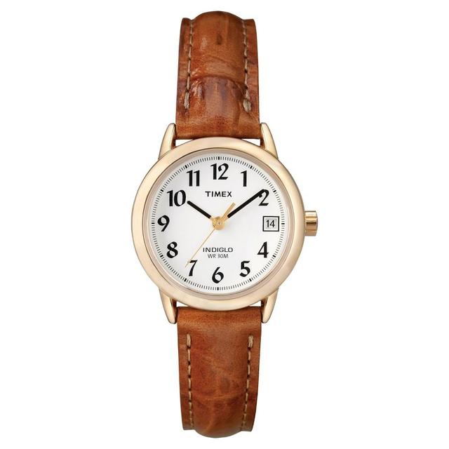 Womens Timex Easy Reader Watch with Leather Strap- Gold T2J7619J Product Image