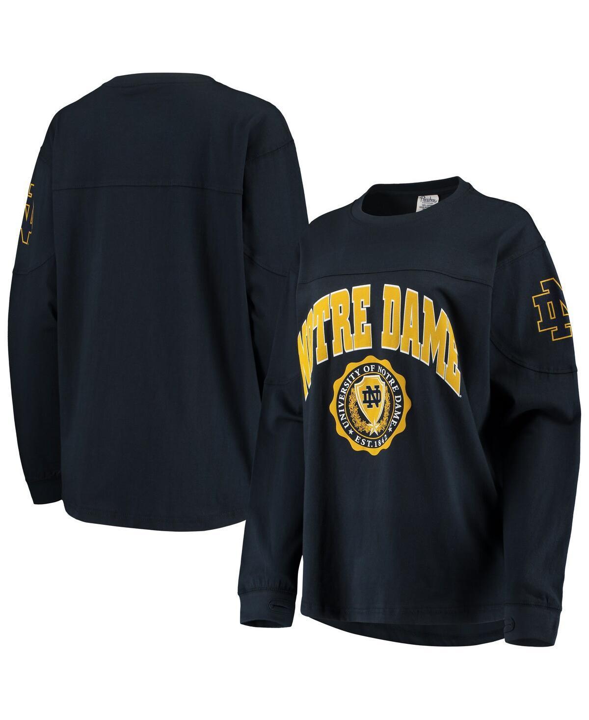 Womens Pressbox Notre Dame Fighting Irish Edith Long Sleeve T-Shirt Blue Product Image