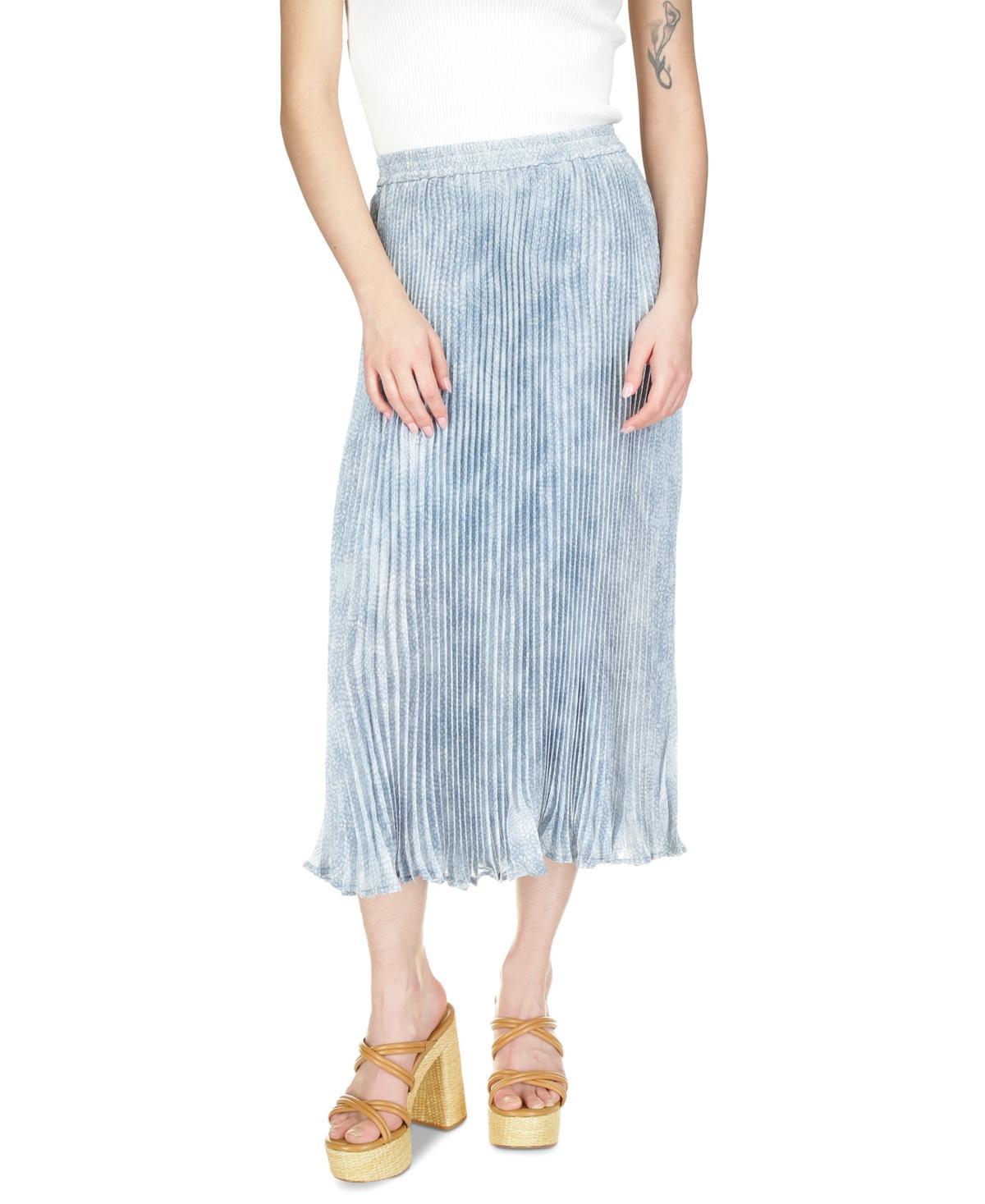 Women's Tonal-Print Pleated Midi Skirt Product Image