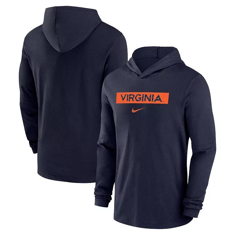 Mens Nike Virginia Cavaliers 2024 Sideline Performance Long Sleeve Hoodie Top Blue Product Image