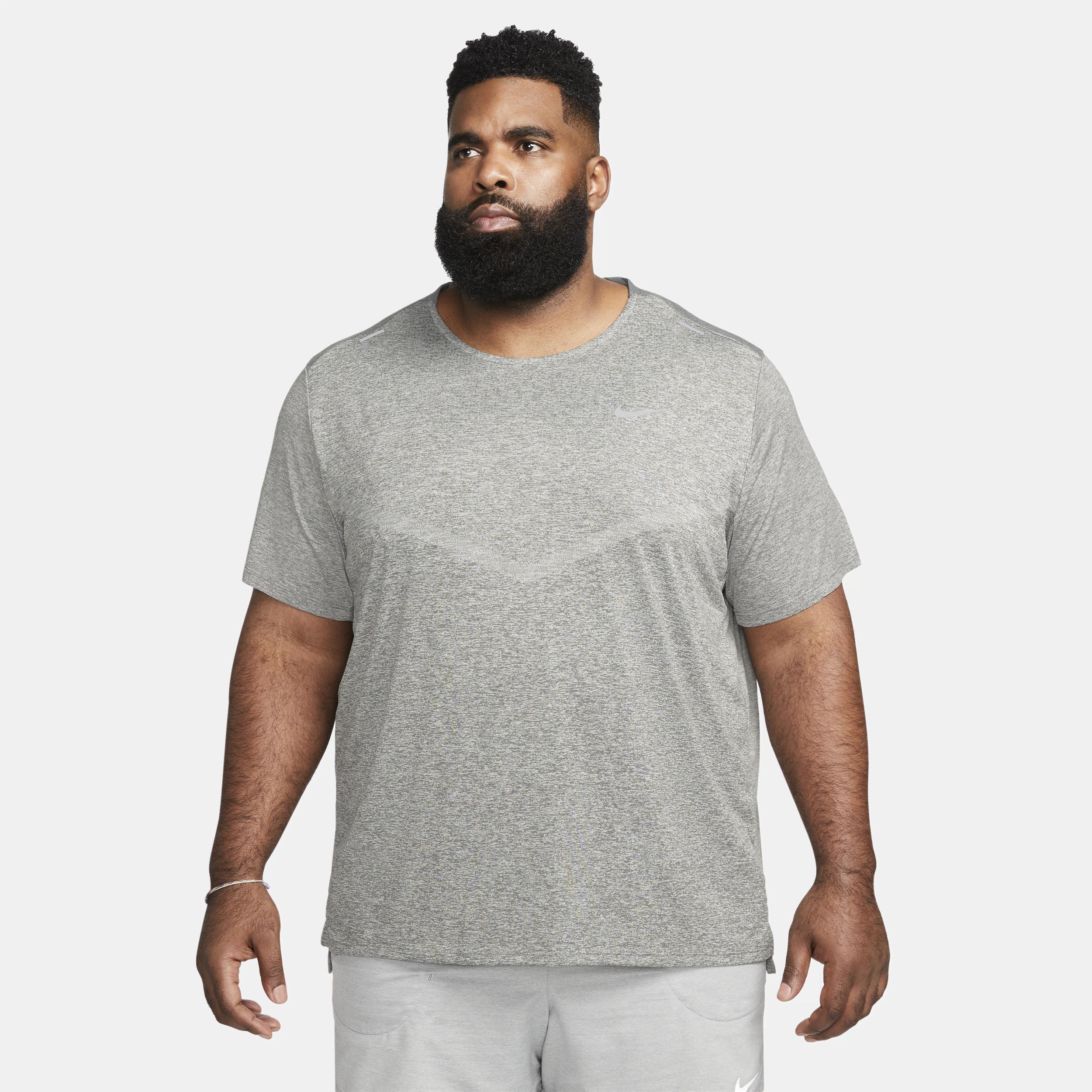 Nike Mens Nike Dri-Fit Rise 365 Short Sleeve T-Shirt - Mens Reflective Silver/Black Product Image