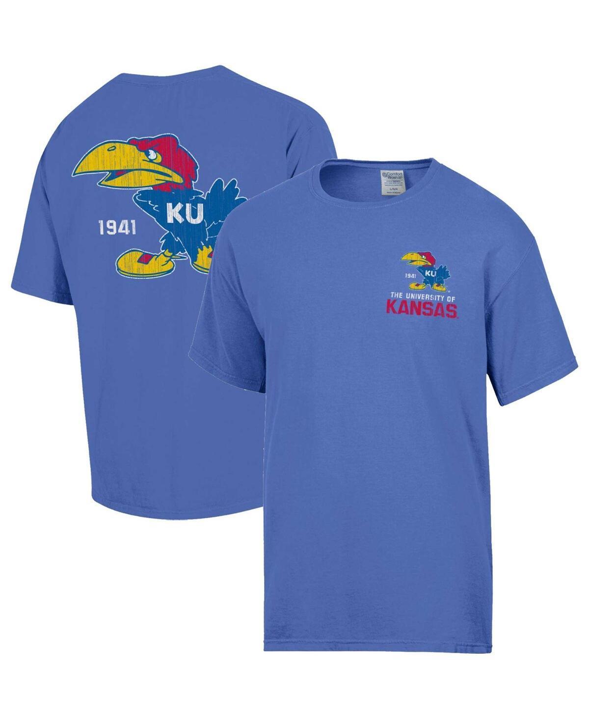 Mens Comfort Wash Royal Kansas Jayhawks Vintage Logo T-Shirt Product Image