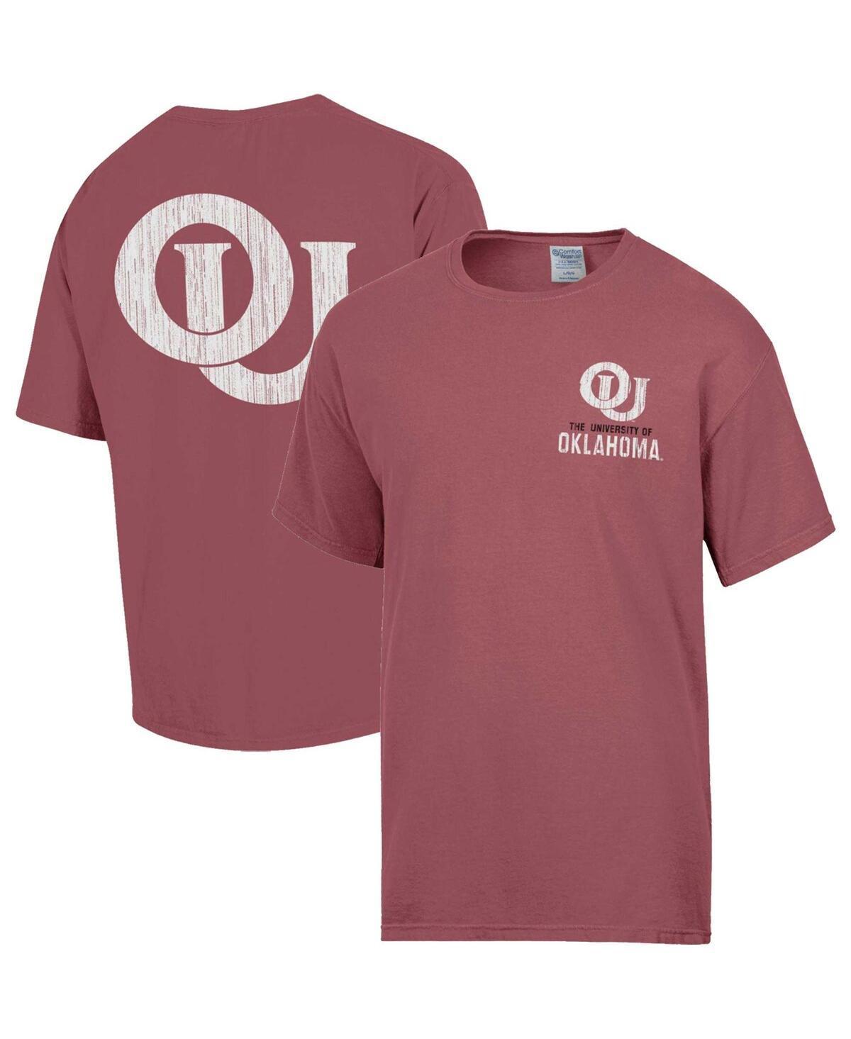 Mens Comfortwash Crimson Distressed Oklahoma Sooners Vintage-Like Logo T-shirt Product Image