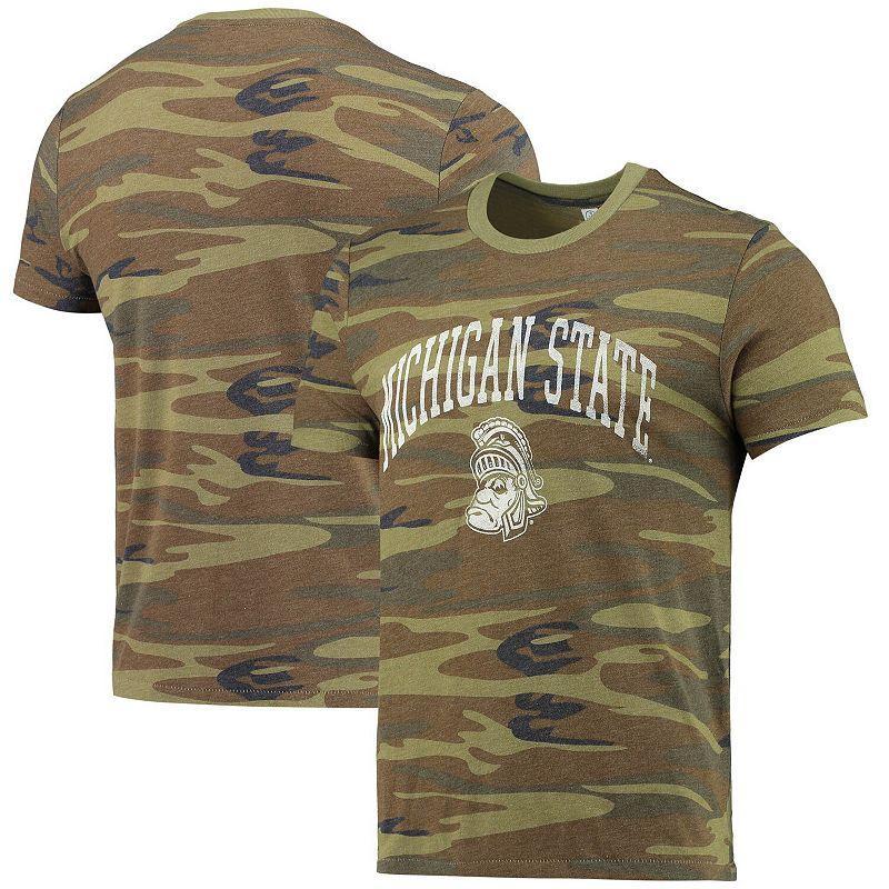 Mens Alternative Apparel Camo Michigan State Spartans Arch Logo Tri-Blend T-Shirt Product Image