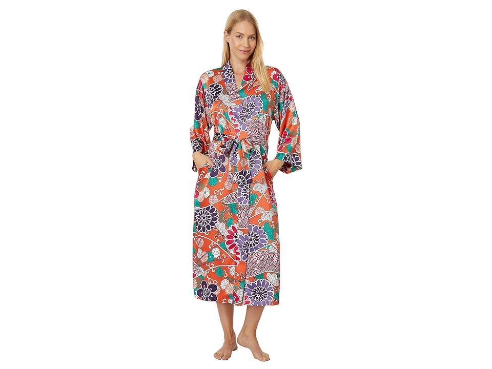 N by Natori Zuri Satin Robe (Terracotta) Women's Robe Product Image