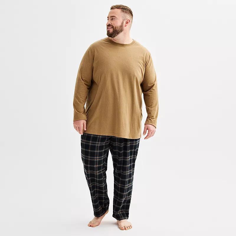 Big & Tall Sonoma Goods For Life 2-pc. Long Sleeve Pajama Top & Flannel Pajama Pant Set, Mens Product Image