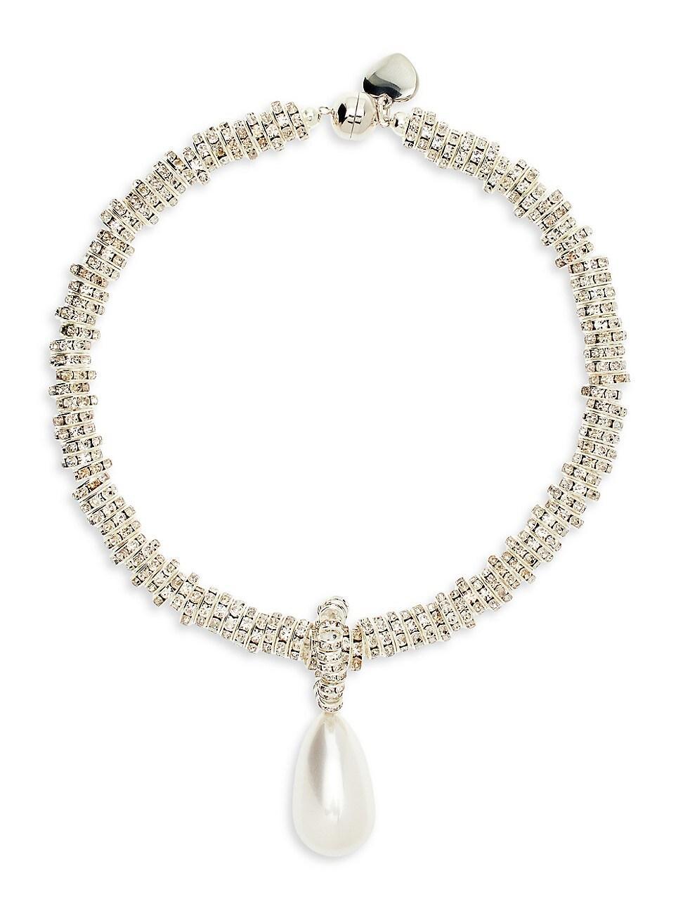 Womens Underwater Silvertone, Faux Pearl & Crystal Bead Necklace Product Image