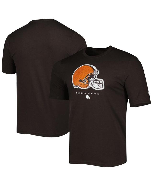 Mens New Era Brown Cleveland Browns Combine Authentic Ball Logo T-shirt Product Image