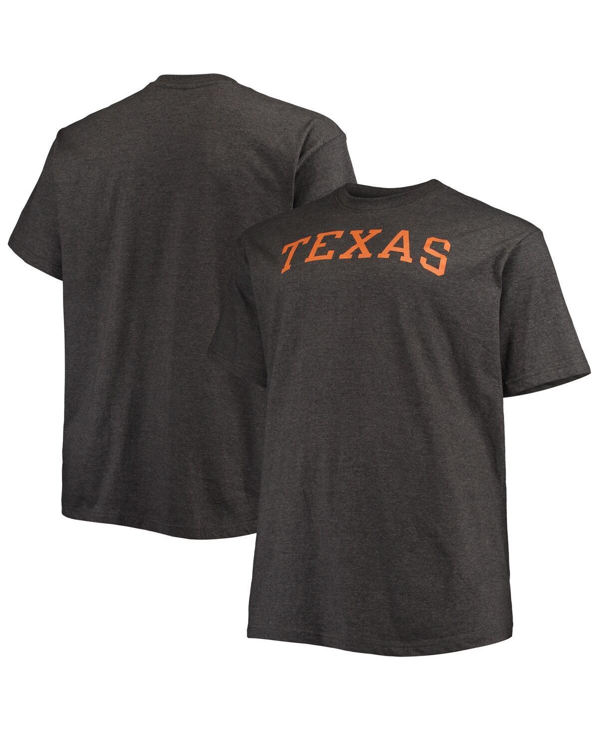 Mens Champion Heathered Charcoal Texas Longhorns Big & Tall Arch Team Logo T-Shirt Product Image