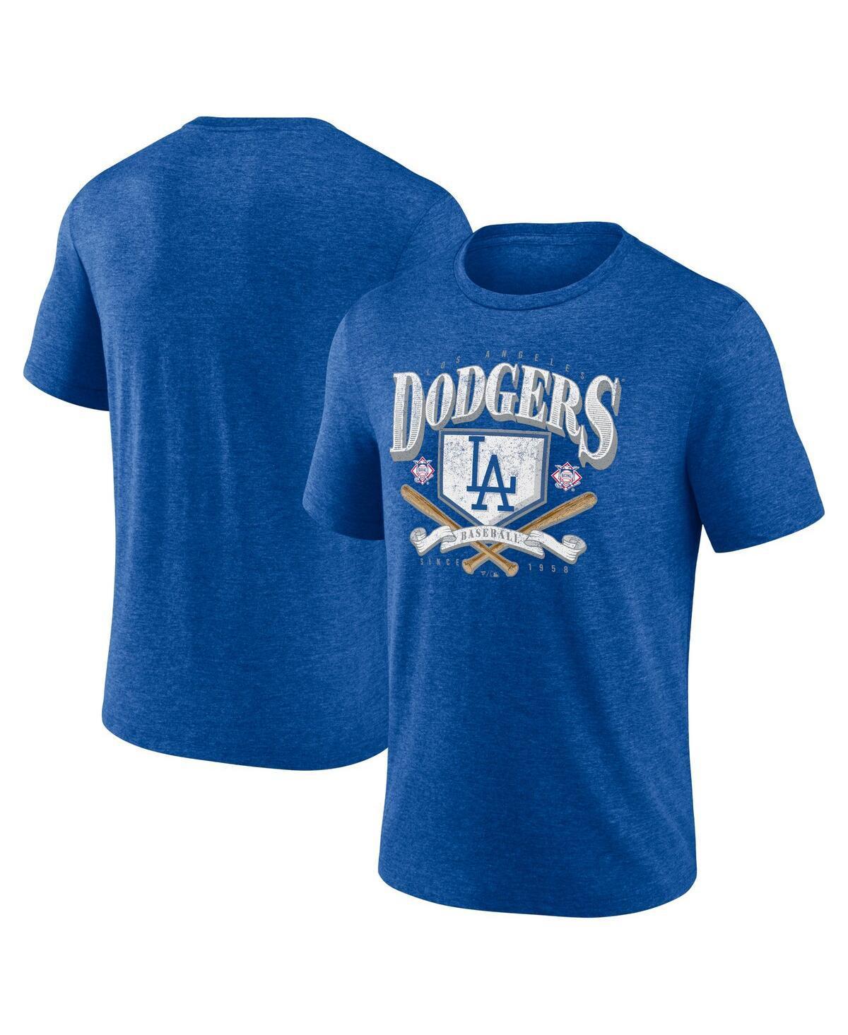 Mens Fanatics Branded Heather Royal Los Angeles Dodgers Home Team Tri-Blend T-Shirt Product Image