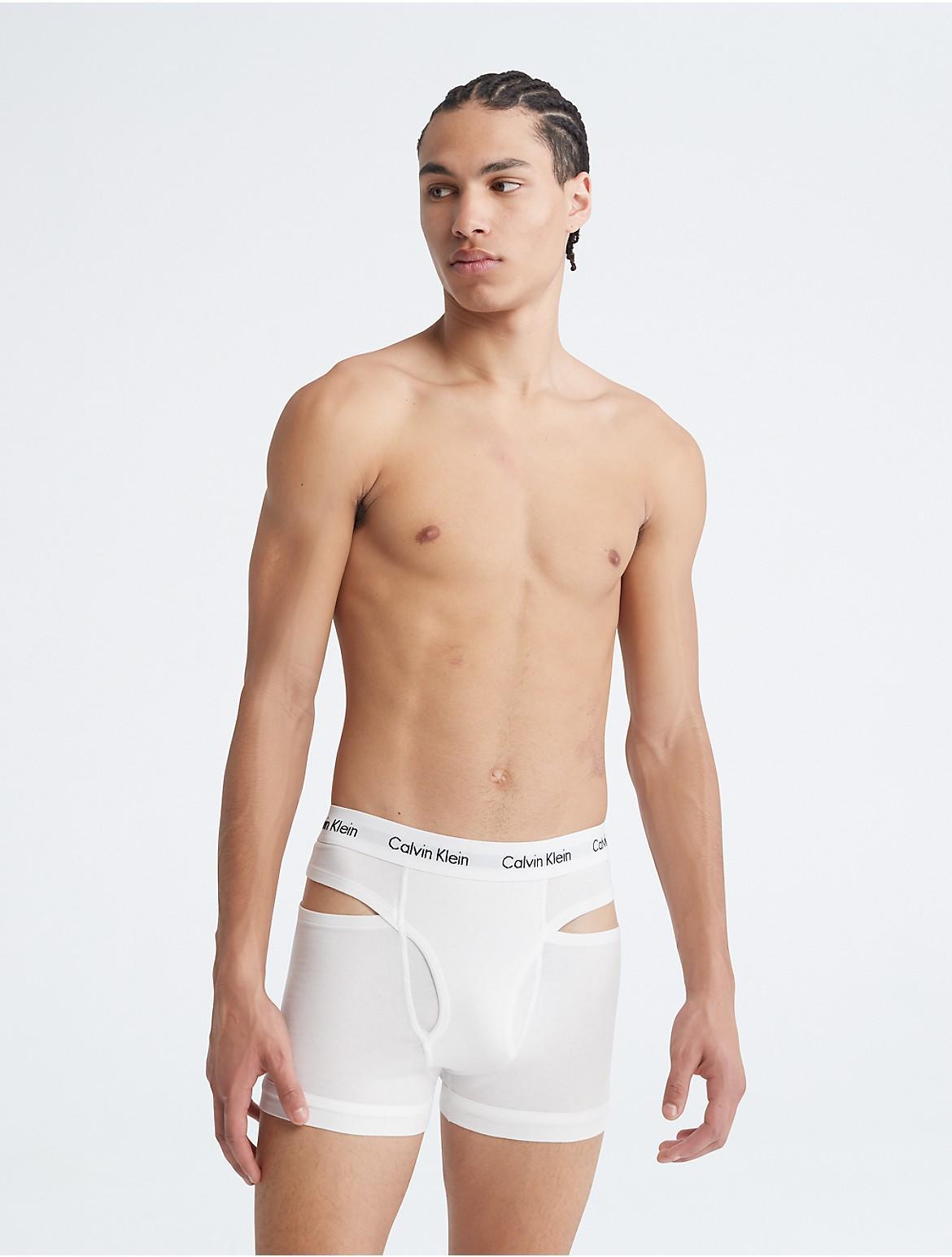 Calvin Klein Mens Cotton Stretch Deconstructed Trunk - White - XL Product Image