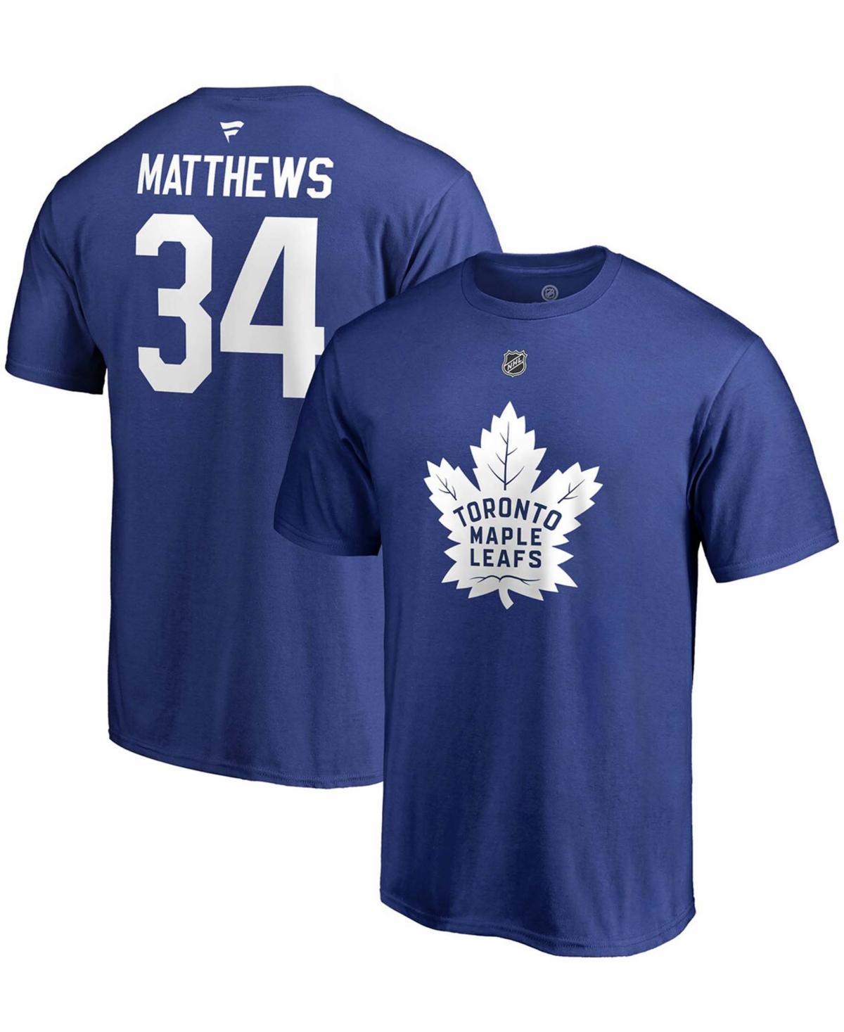 Mens Fanatics Branded Auston Matthews Blue Toronto Maple Leafs Team Authentic Stack Name & Number T-Shirt Product Image