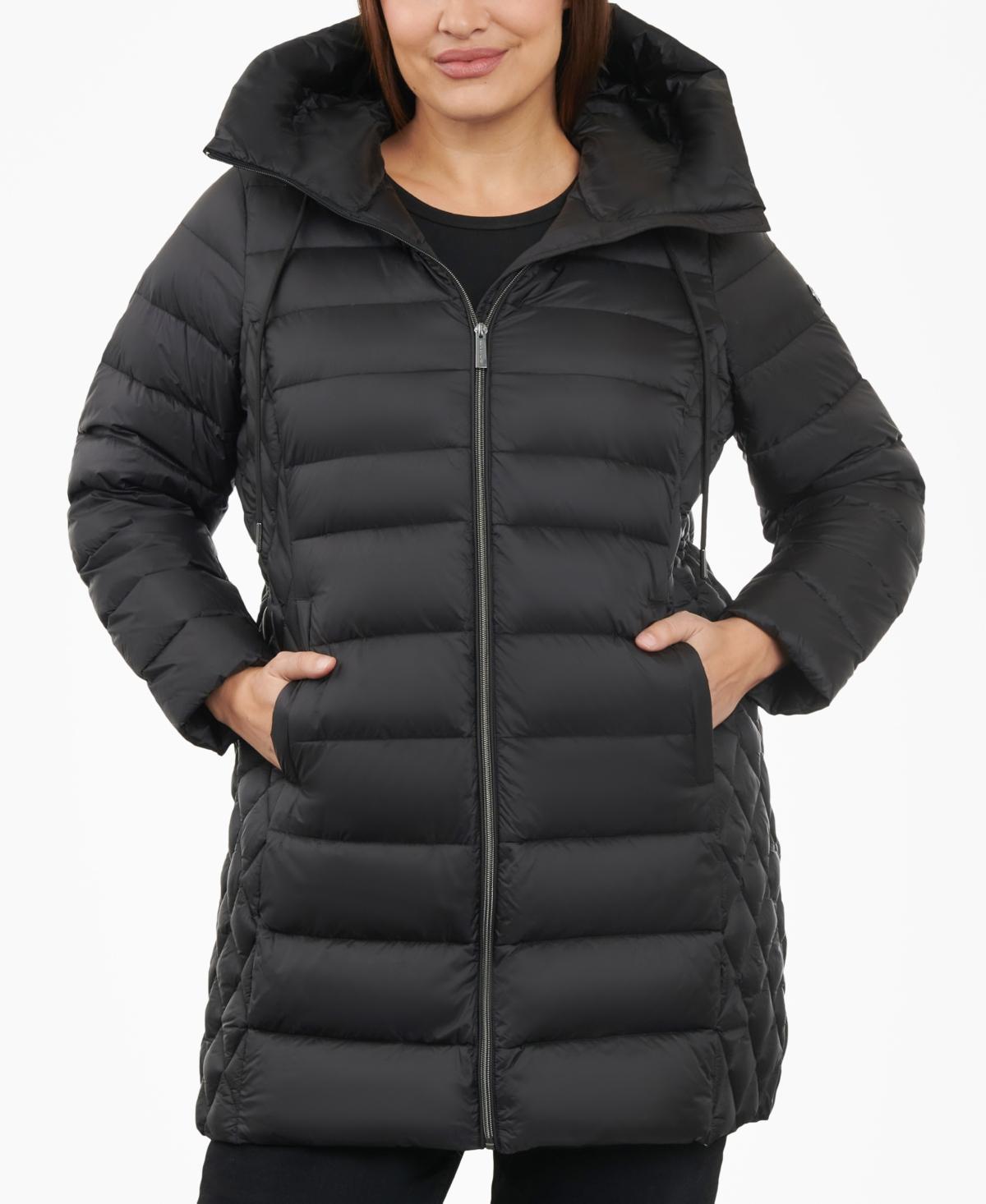 Michael Michael Kors Womens Plus Size Hooded Down Packable Puffer Coat, Created for Macys Product Image