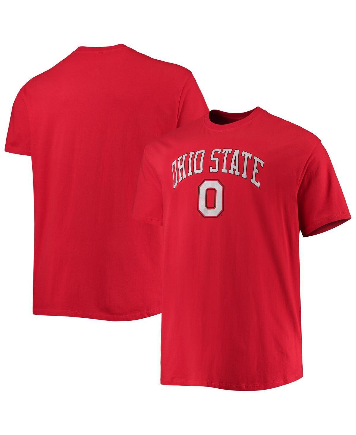 Mens Champion Scarlet Ohio State Buckeyes Big and Tall Arch Over Wordmark T-shirt Product Image