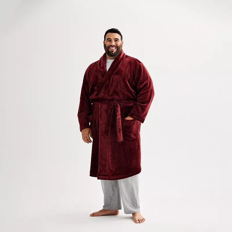 Big & Tall Sonoma Goods For Life Tie Front Long Sleeve Robe, Mens Red Product Image