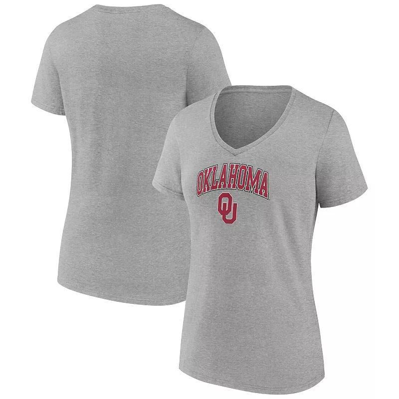 Womens Fanatics Branded Heather Gray Wisconsin Badgers Evergreen Campus V-Neck T-Shirt Product Image