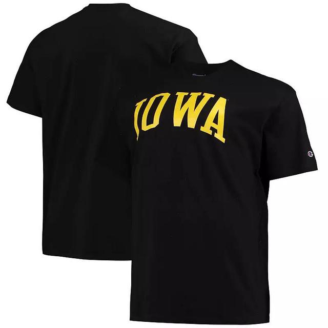 Mens Champion Black Iowa Hawkeyes Big and Tall Arch Team Logo T-shirt Product Image