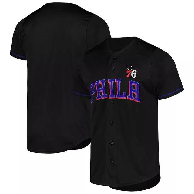 Mens Fanatics Black Philadelphia 76ers Pop Baseball Jersey Product Image