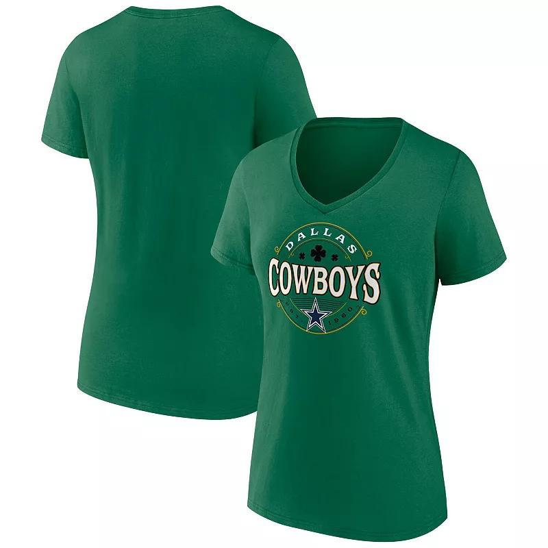 Womens Fanatics Branded Dallas Cowboys Lucky Celtic V-Neck T-Shirt Product Image