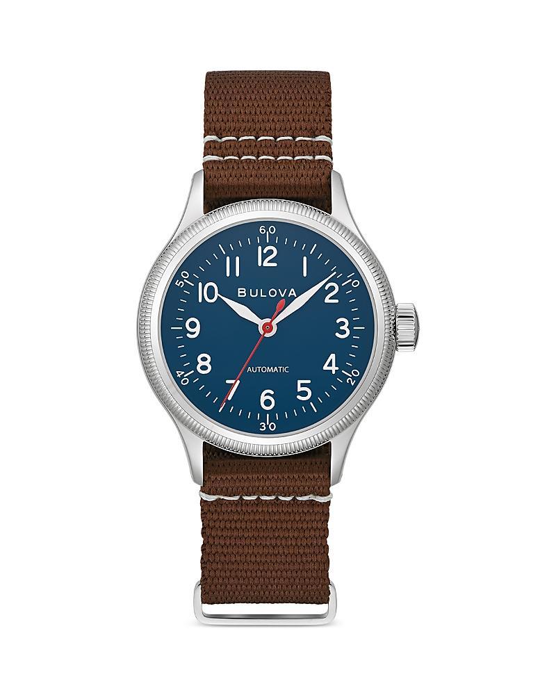 Men's Bulova Military Automatic Strap Watch with Blue Dial (Model: 96A282) Product Image